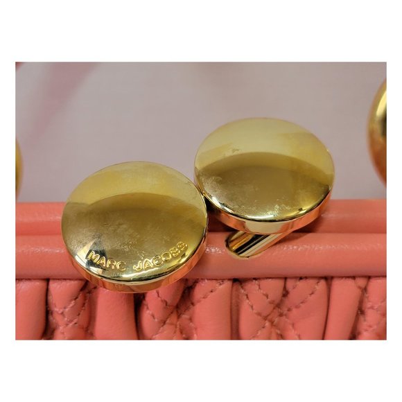 Marc Jacobs Quilted Leather Mini Stam Shoulder Bag FLAMINGO - Picture 7 of 11